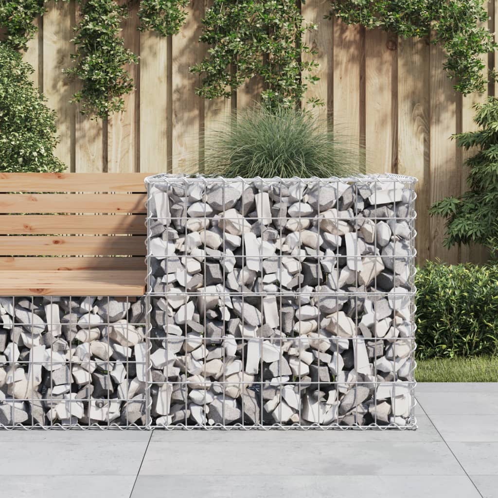 vidaXL Gabion Basket Silver 27.6"x27.6"x25.6" Galvanized Iron