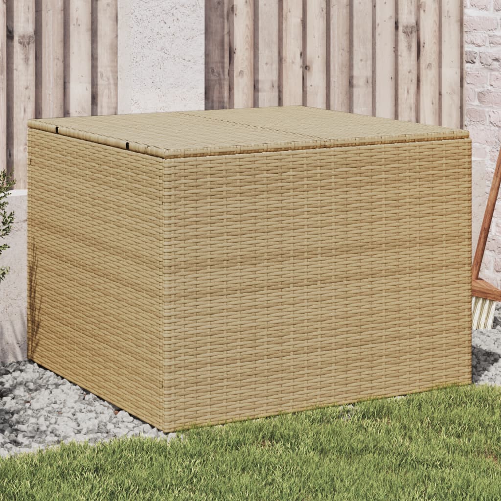 vidaXL Garden Storage Box Mix Beige 76.9 Gal Poly Rattan