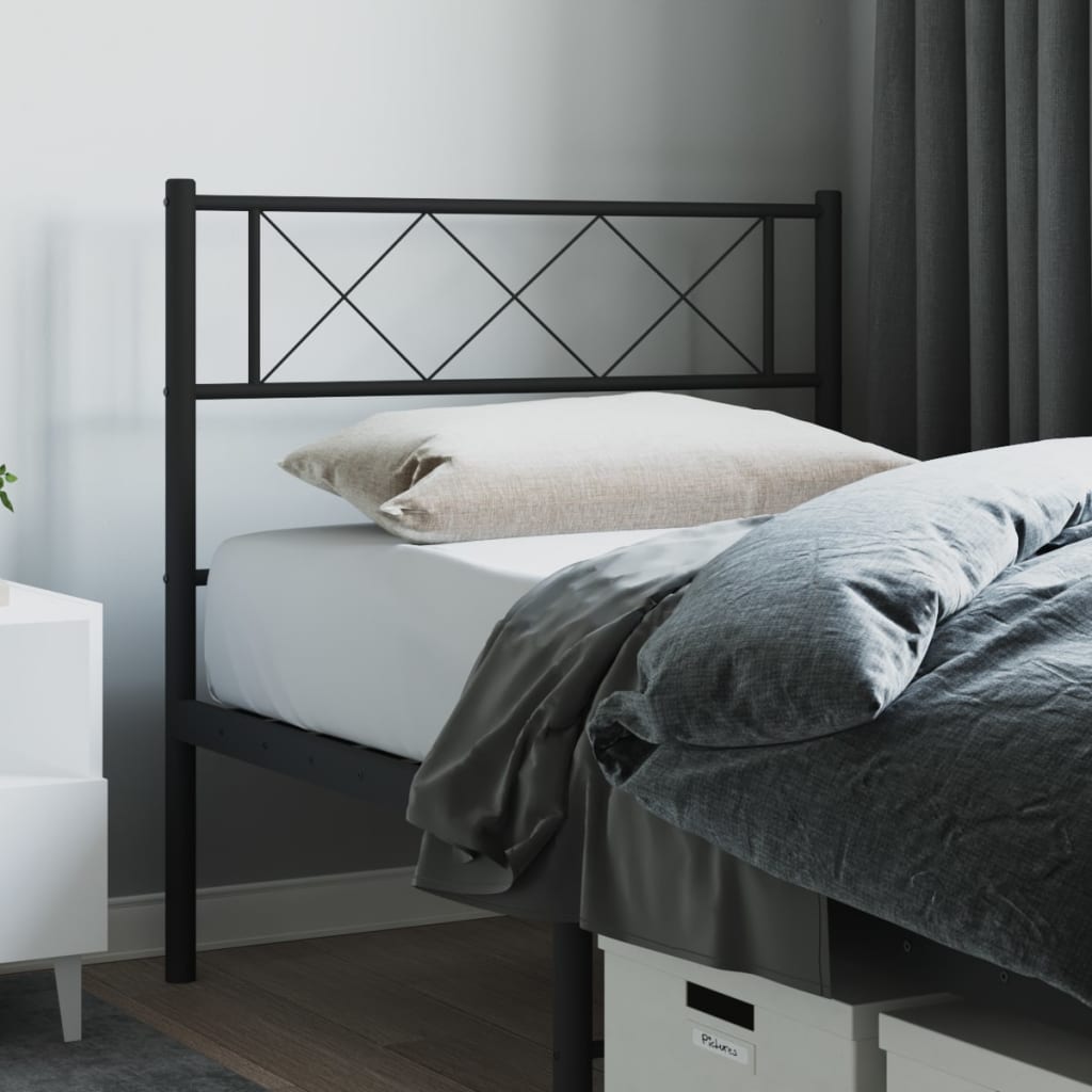 vidaXL Metal Headboard Black 39.4"