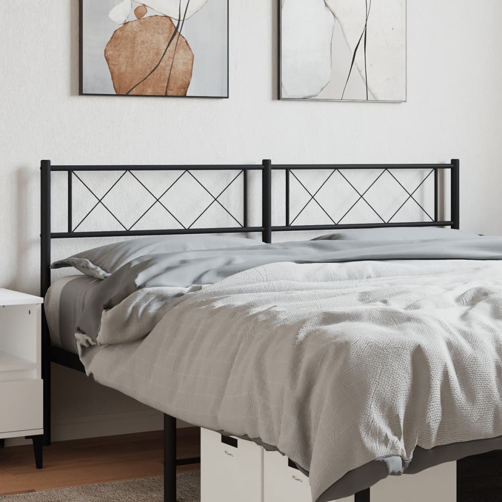 vidaXL Metal Headboard Black 59.1"