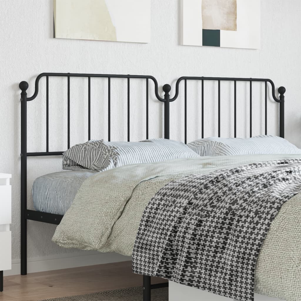 vidaXL Metal Headboard Black 70.9"