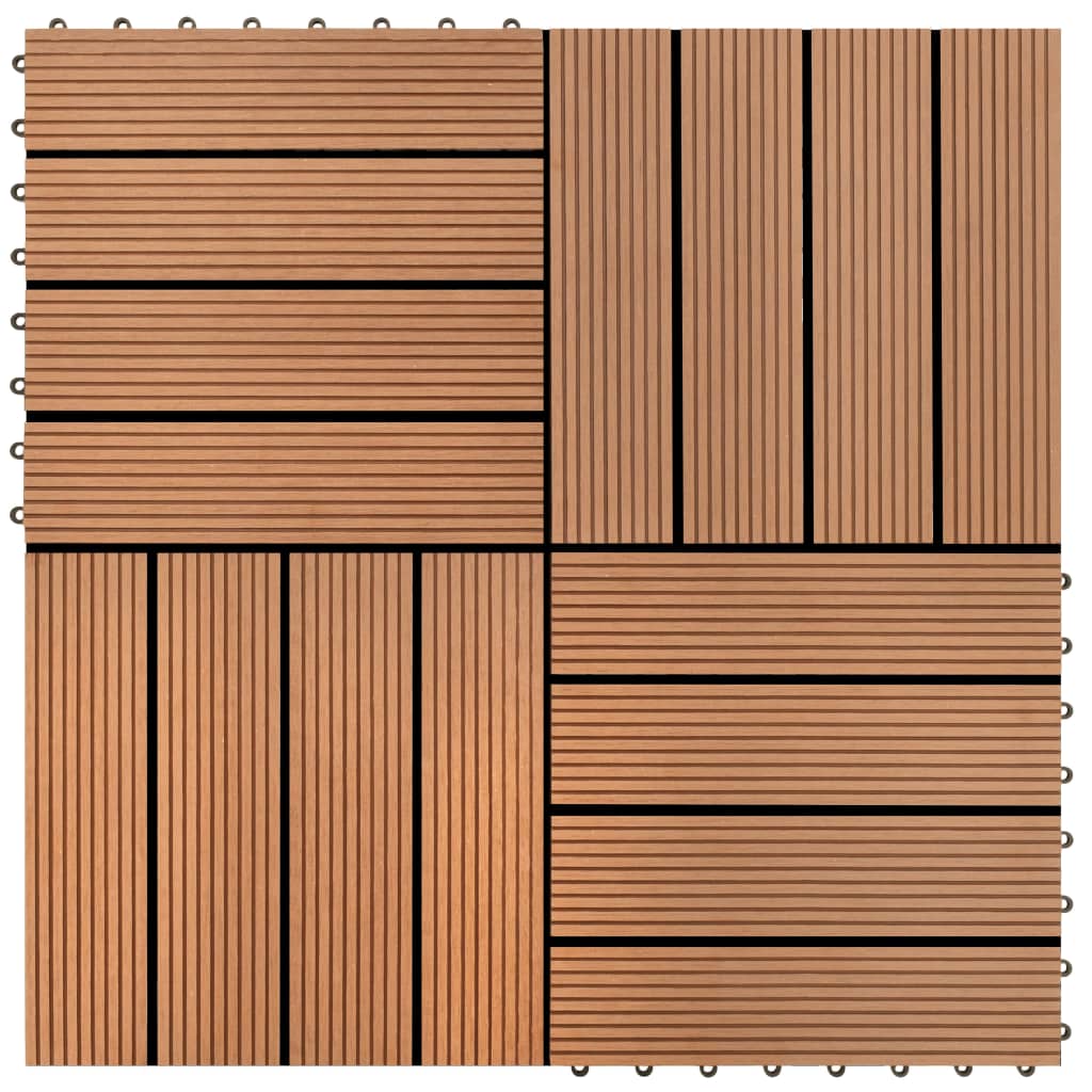 WPC Tiles 11.8"x11.8" 11 pcs 11 ft2 Brown