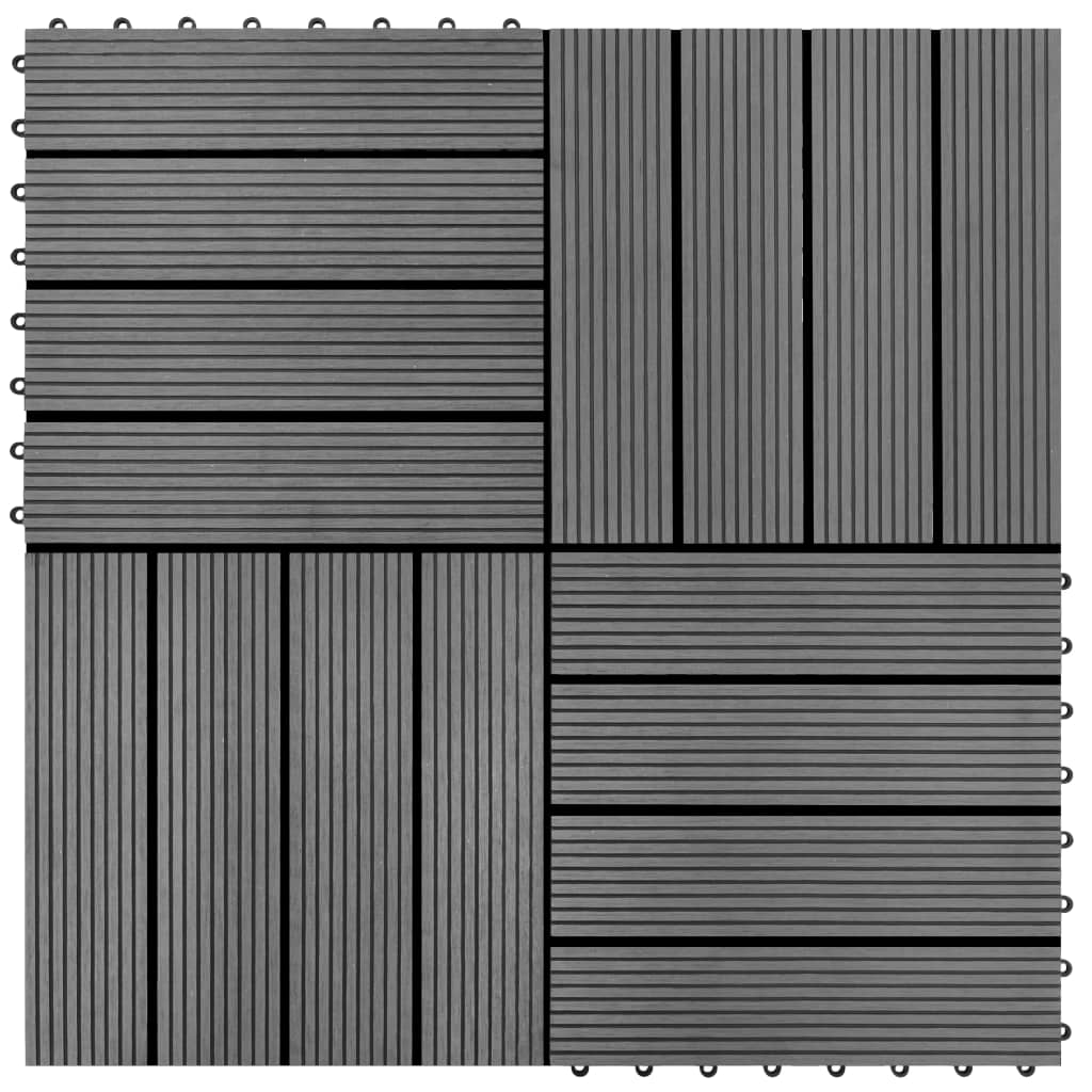 WPC Tiles 11.8"x11.8" 11 pcs 11 ft2 Gray
