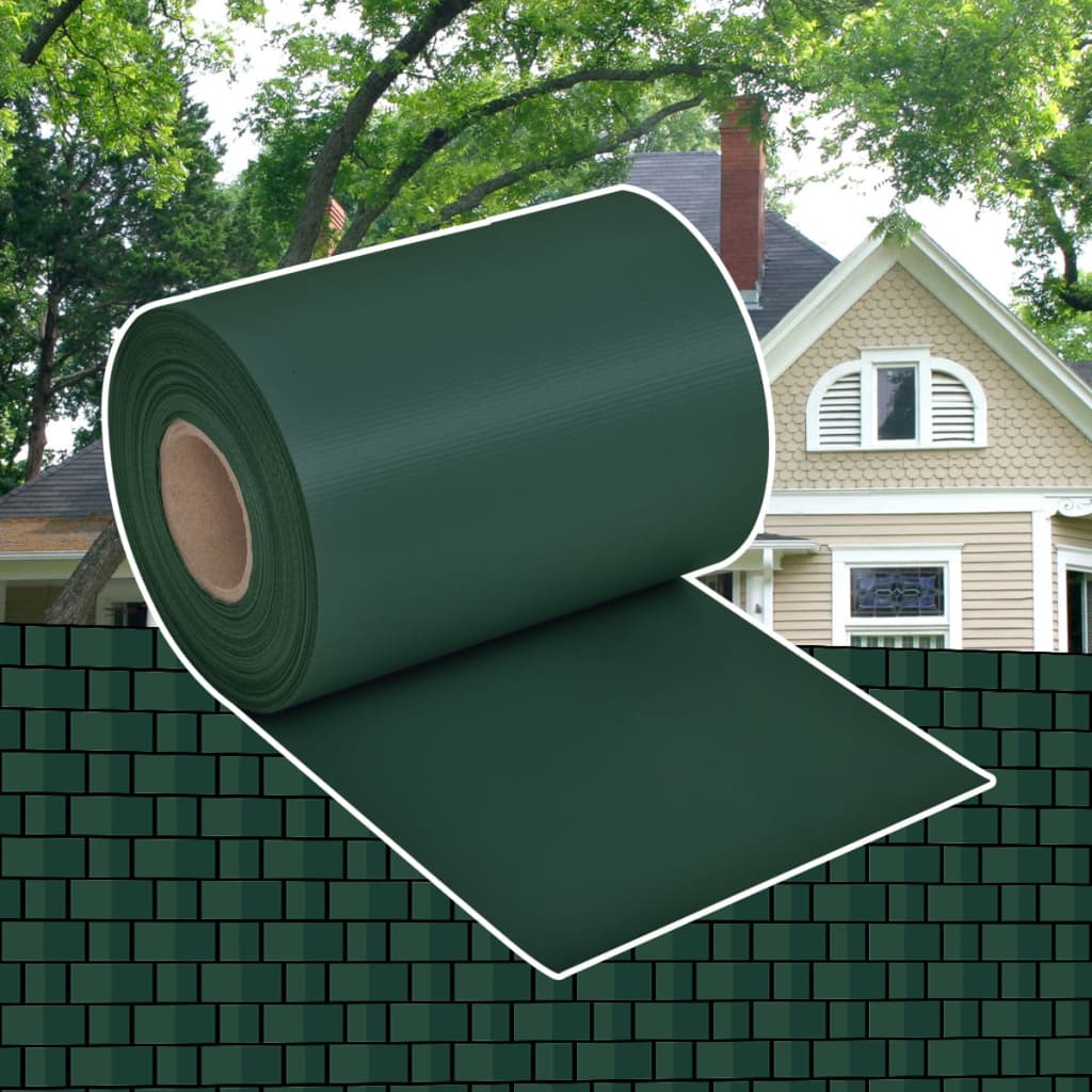 vidaXL Garden Privacy Screen PVC 229.7'x0.6' Green