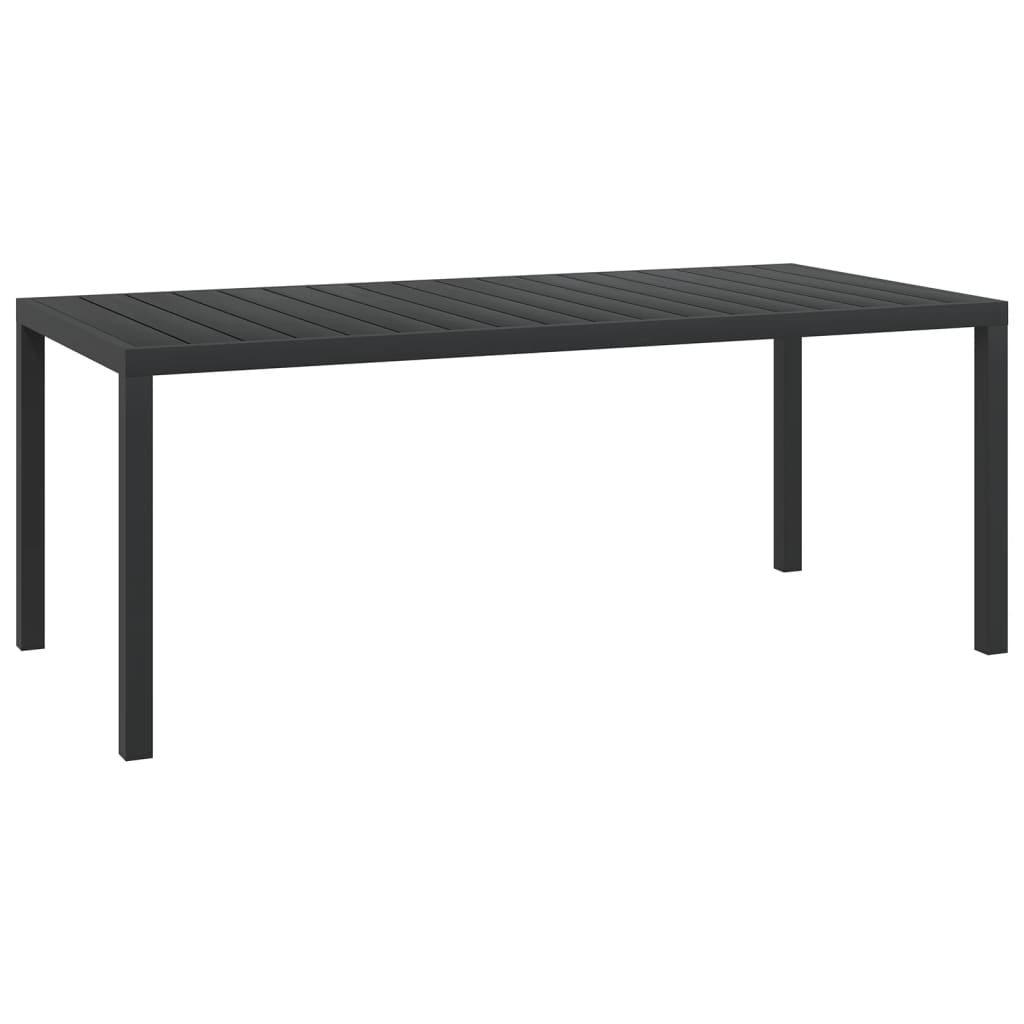 vidaXL Patio Table Black 72.8"x35.4"x29.1" Aluminum and WPC