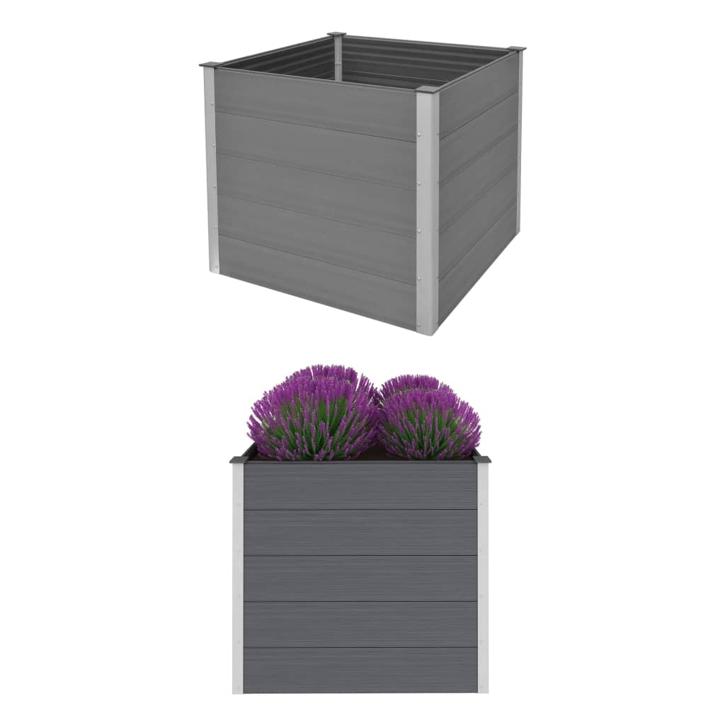 vidaXL Garden Raised Bed WPC 39.4"x39.4"x35.8" Gray