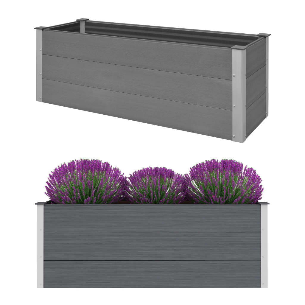 vidaXL Garden Raised Bed WPC 59.1" x 19.7" x 21.3" Gray