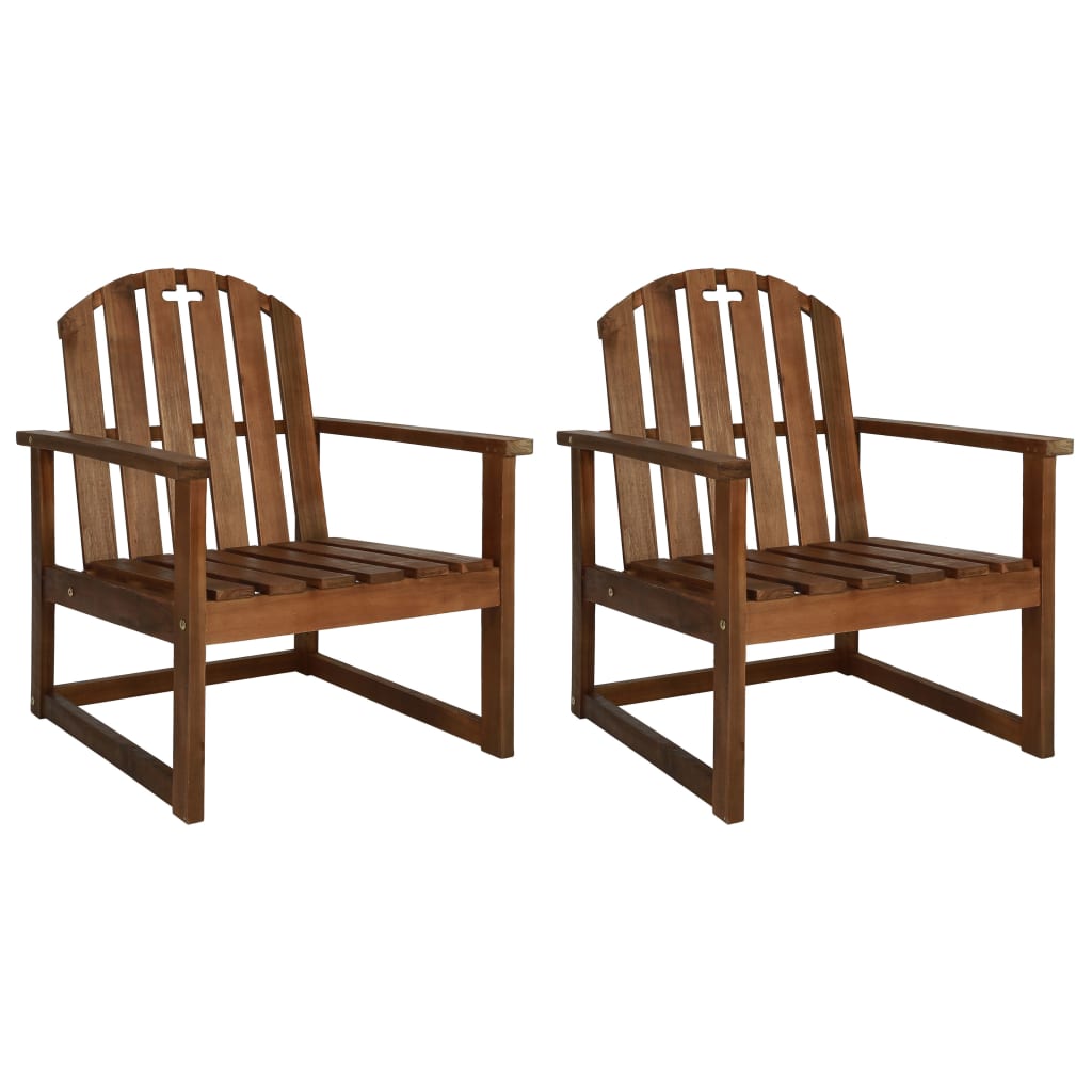 vidaXL Patio Sofa Chairs 2 pcs Solid Acacia Wood