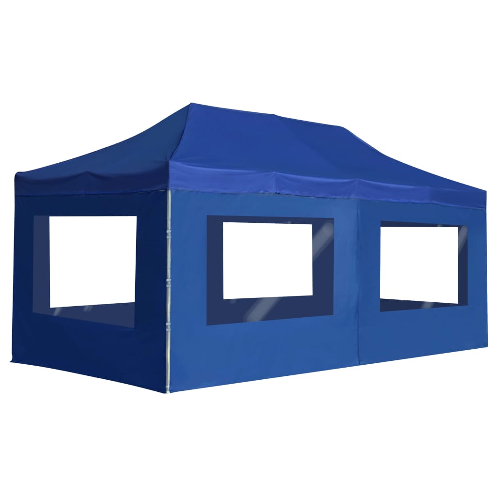 vidaXL Professional Folding Party Tent with Walls Aluminum 19.7'x9.8' Blue