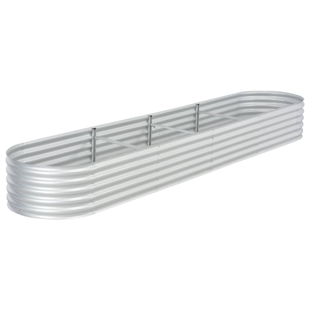 vidaXL Garden Raised Bed 157.5"x31.5"x17.3" Galvanized Steel Silver