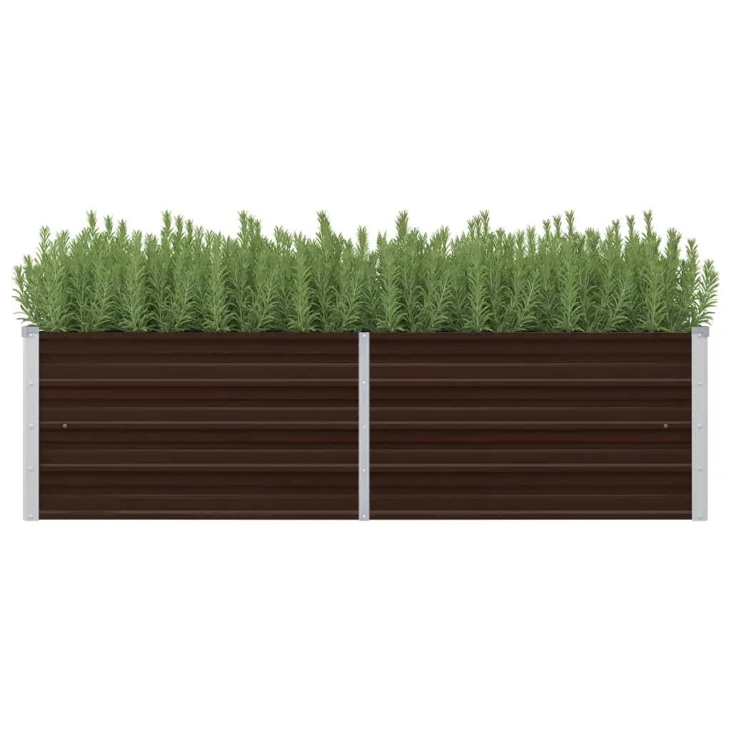 vidaXL Garden Raised Bed Brown 63"x15.7"x17.7" Galvanized Steel