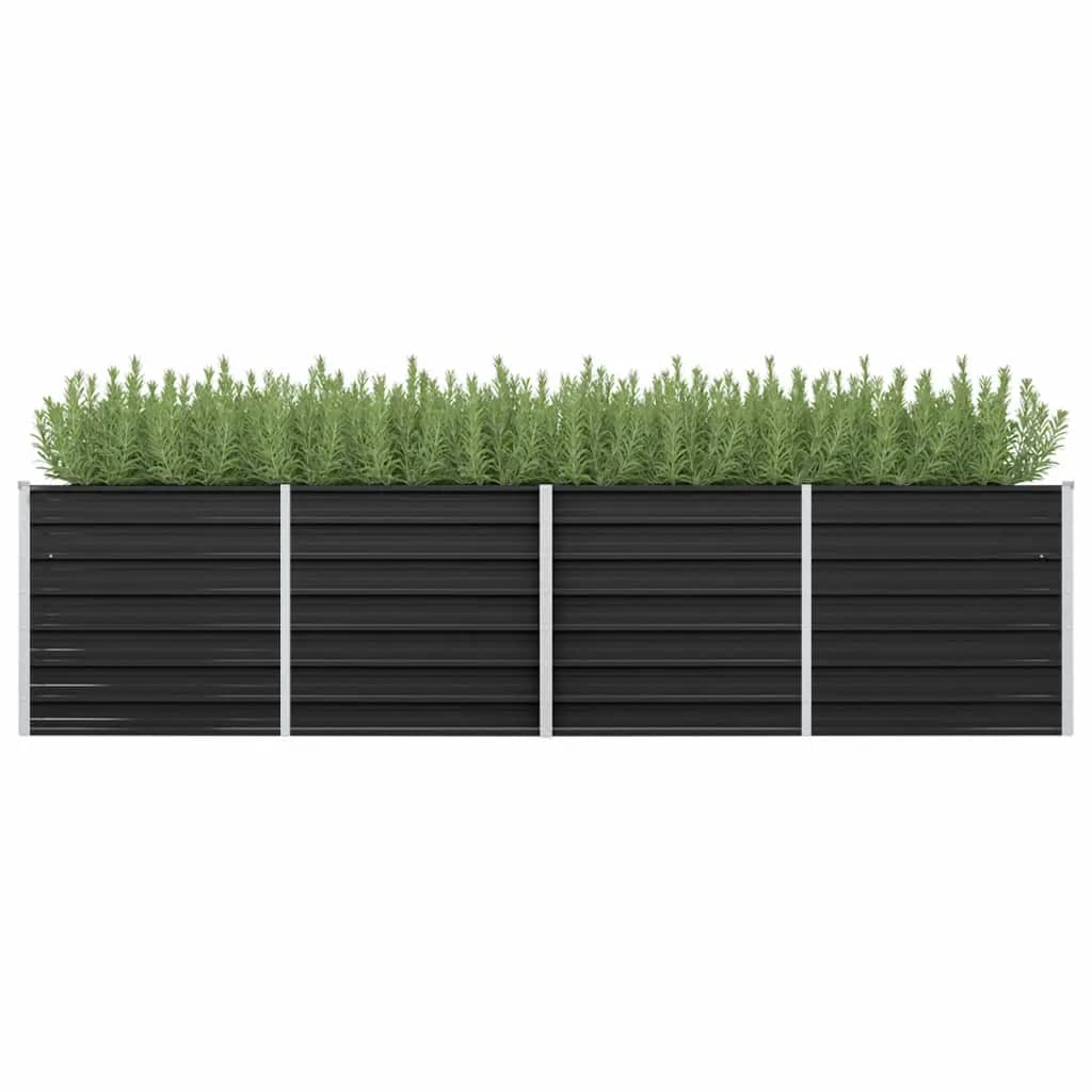 vidaXL Garden Raised Bed Anthracite 126"x31.5"x30.3" Galvanized Steel