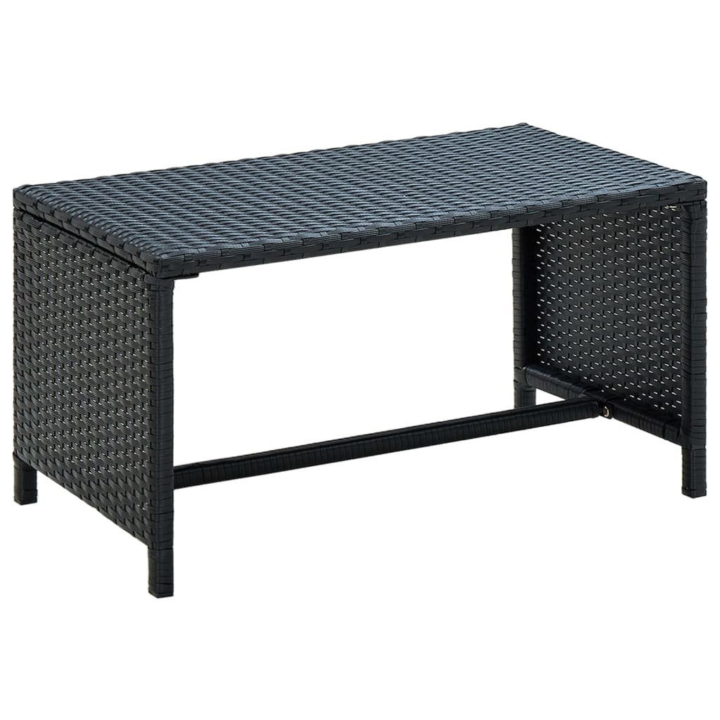 vidaXL Coffee Table Black 27.6"x15.7"x15" Poly Rattan