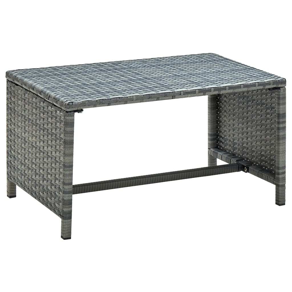 vidaXL Coffee Table Anthracite 27.6"x15.7"x15" Poly Rattan