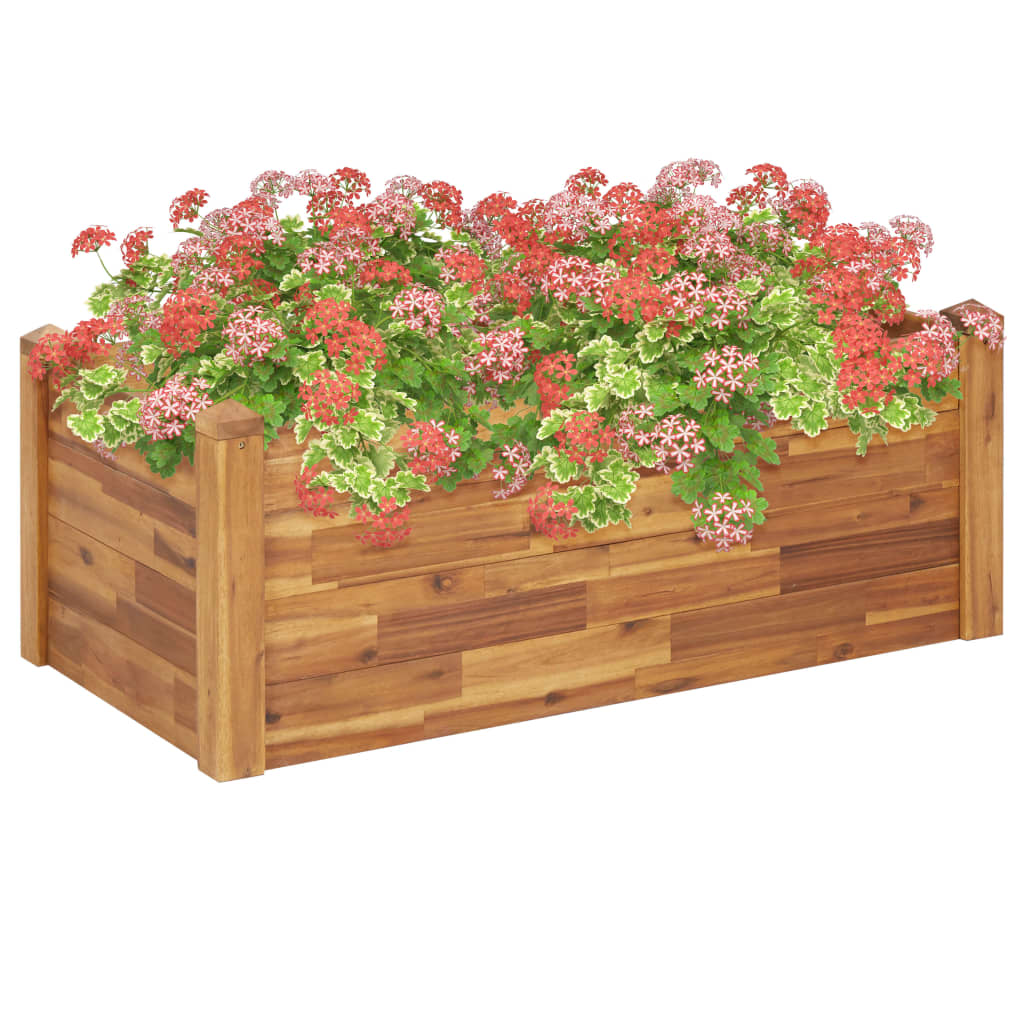 vidaXL Garden Raised Bed 43.3"x23.6"x17.3" Solid Acacia Wood