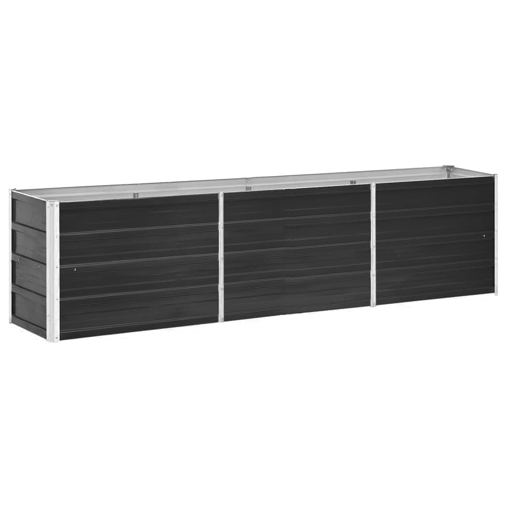 vidaXL Garden Raised Bed Galvanized Steel 94.5"x15.7"x17.7" Anthracite