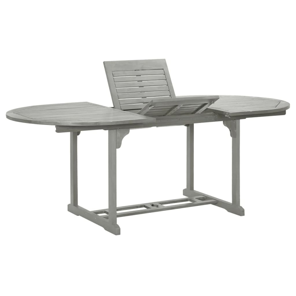 vidaXL Patio Table Gray 78.7" x 39.4" x 29.5" Solid Acacia Wood