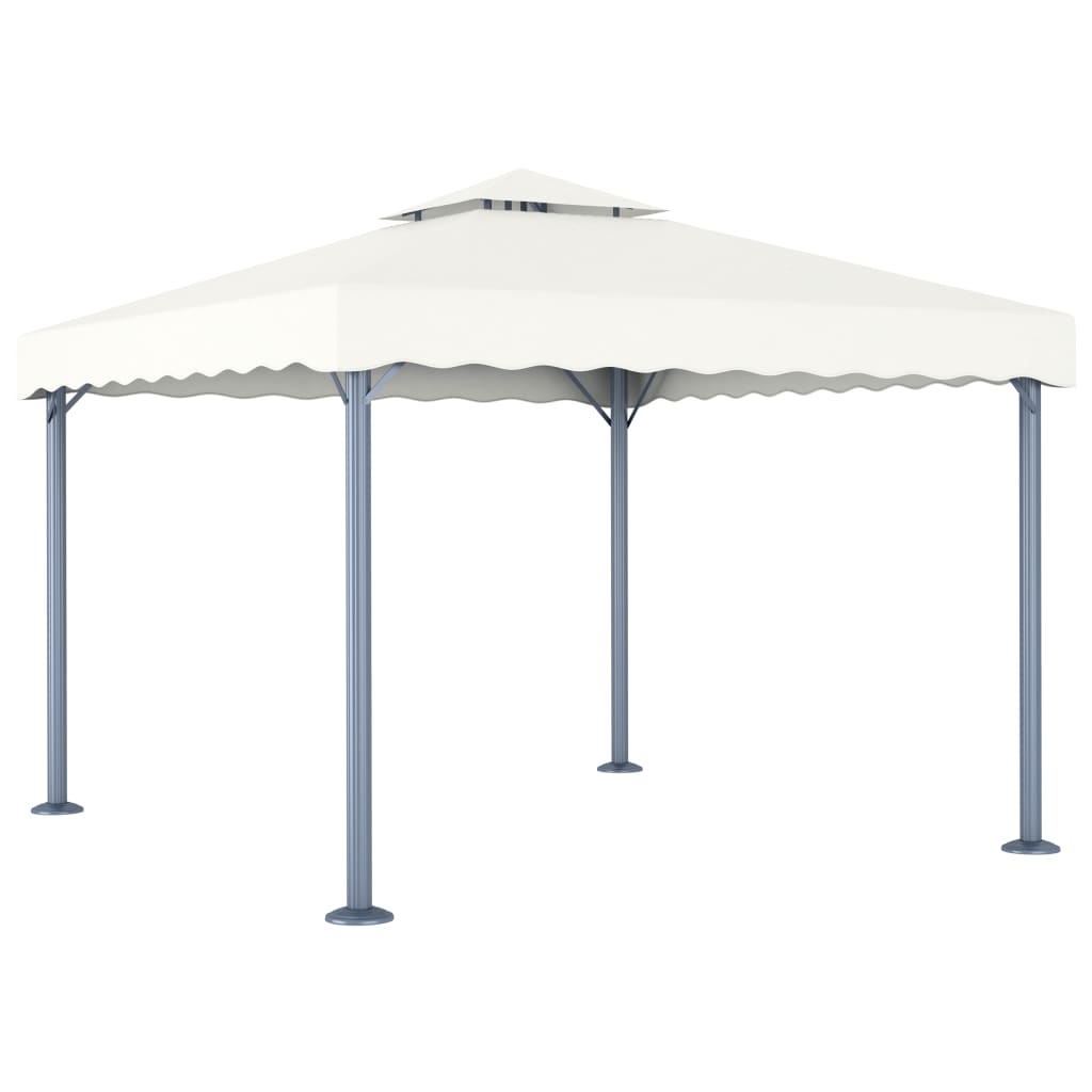 vidaXL Gazebo 118.1"x118.1" Cream Aluminum