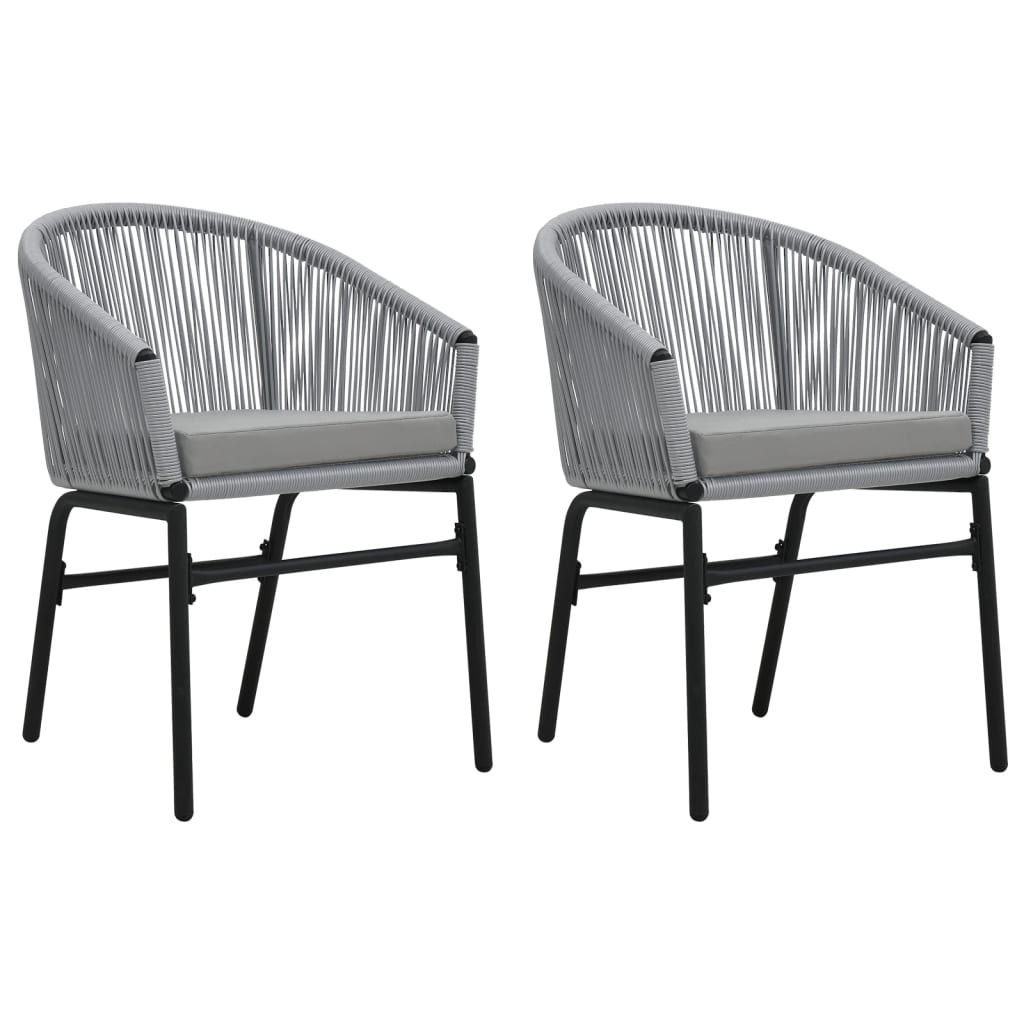 vidaXL Patio Chairs 2 pcs Anthracite PE Rattan