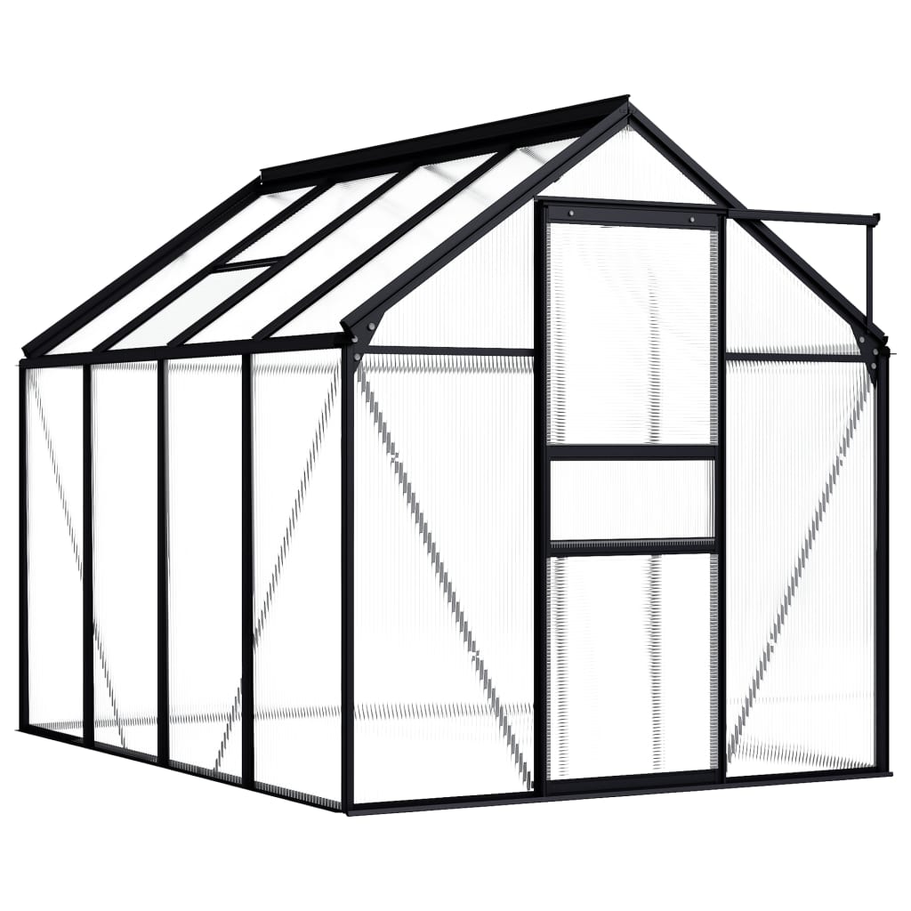 vidaXL Greenhouse Anthracite Aluminum 51.1 ft2