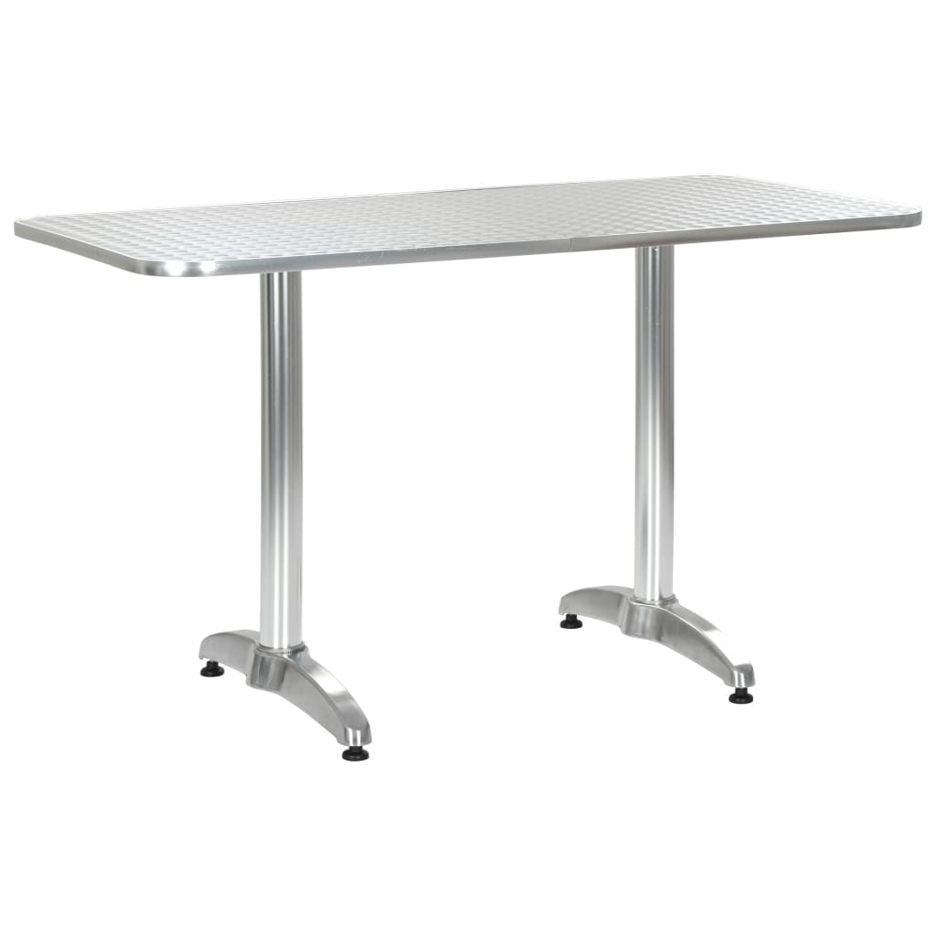 vidaXL Patio Table Silver 47.2"x23.6"x27.6" Aluminum