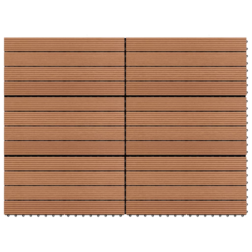 vidaXL WPC Tiles 23.6"x11.8" 6 pcs 10.8ft2 Brown