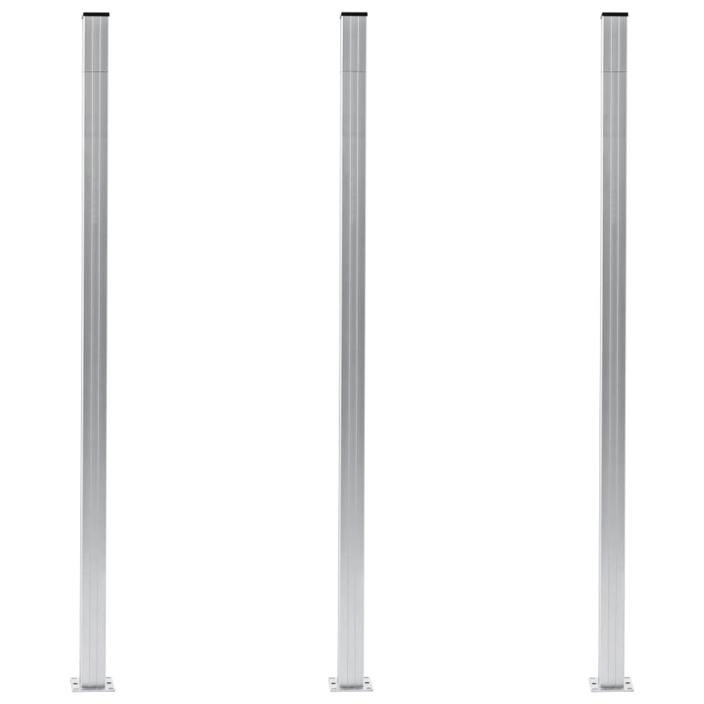 vidaXL Fence Posts 3 pcs Aluminum 72.8"