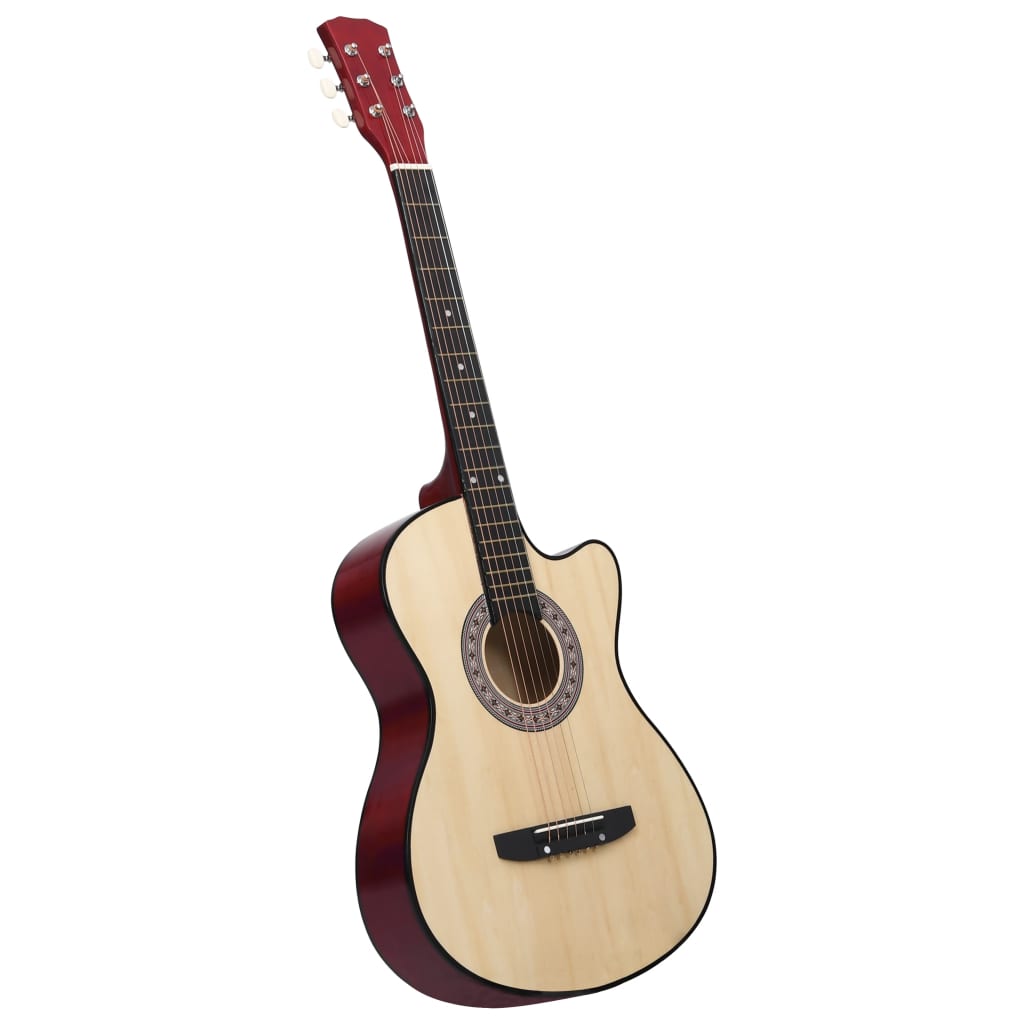 vidaXL Western Acoustic Cutaway Guitar with 6 Strings 38" Basswood