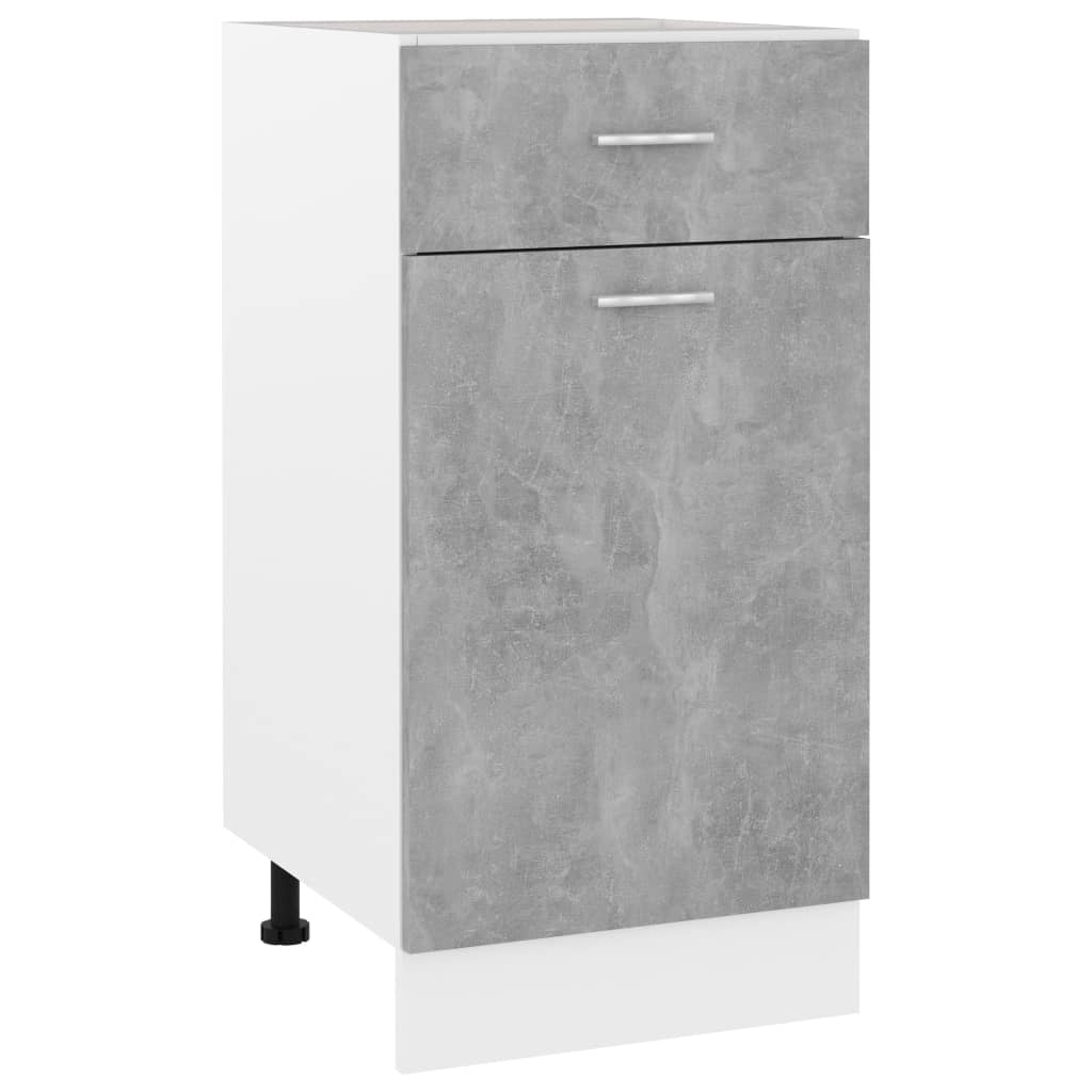 vidaXL Drawer Bottom Cabinet Concrete Gray 15.7"x18.1"x32.1" Engineered Wood