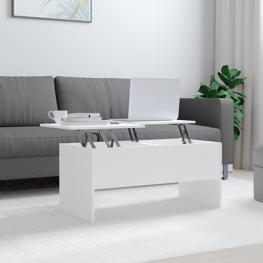 vidaXL Coffee Table White 40.2"x19.9"x18.3" Engineered Wood