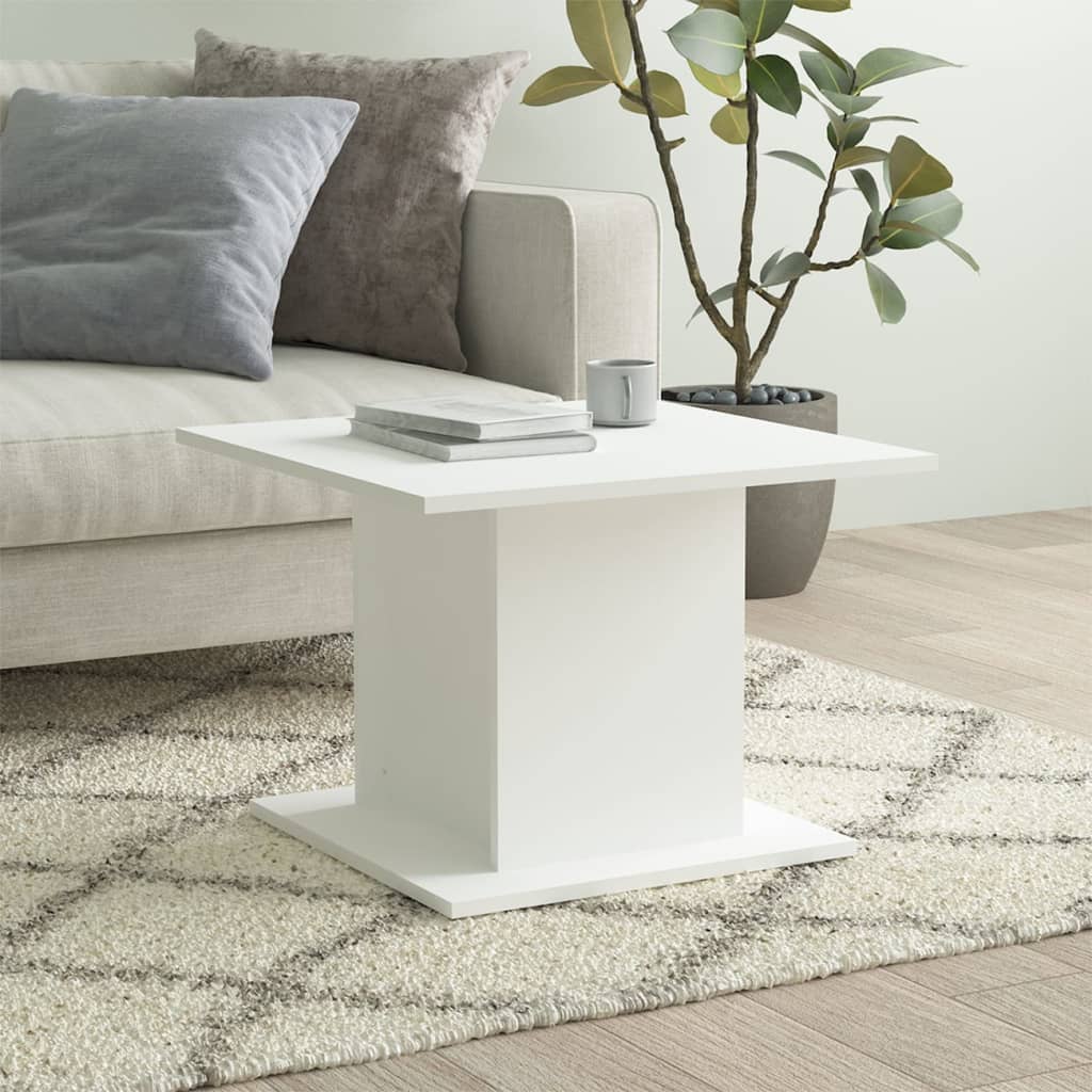 vidaXL Coffee Table White 21.9"x21.9"x15.7" Engineered Wood