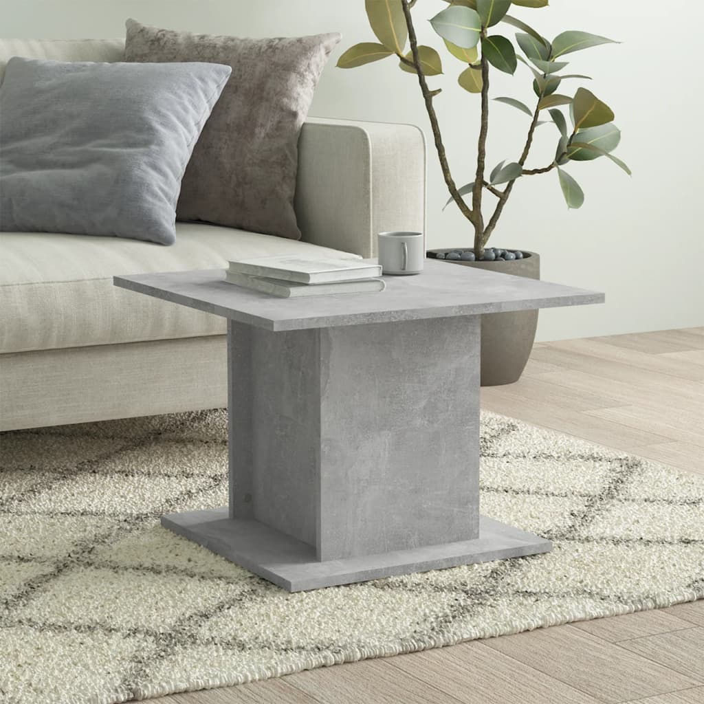 vidaXL Coffee Table Concrete Gray 21.9"x21.9"x15.7" Engineered Wood