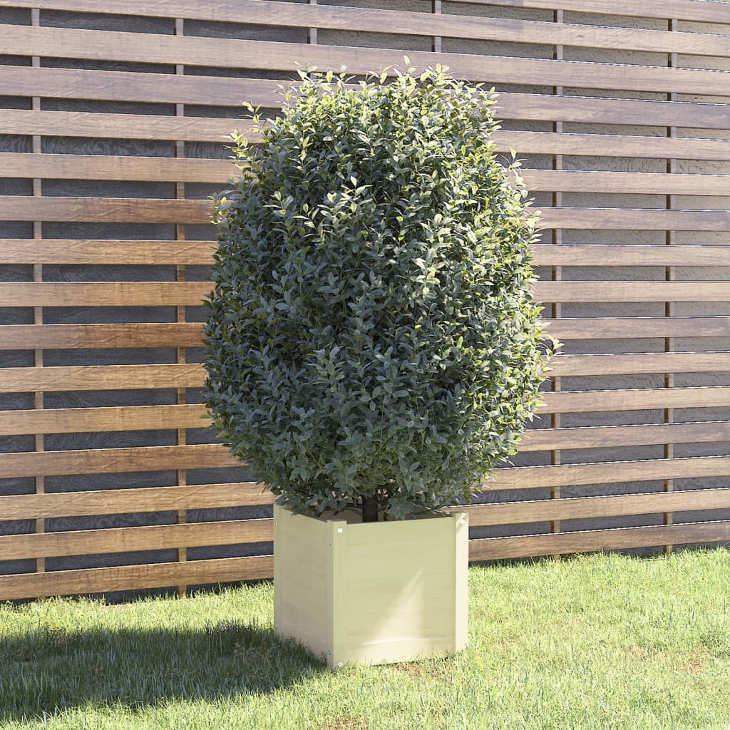 vidaXL Garden Planter White 15.7"x15.7"x15.7" Solid Wood Pine
