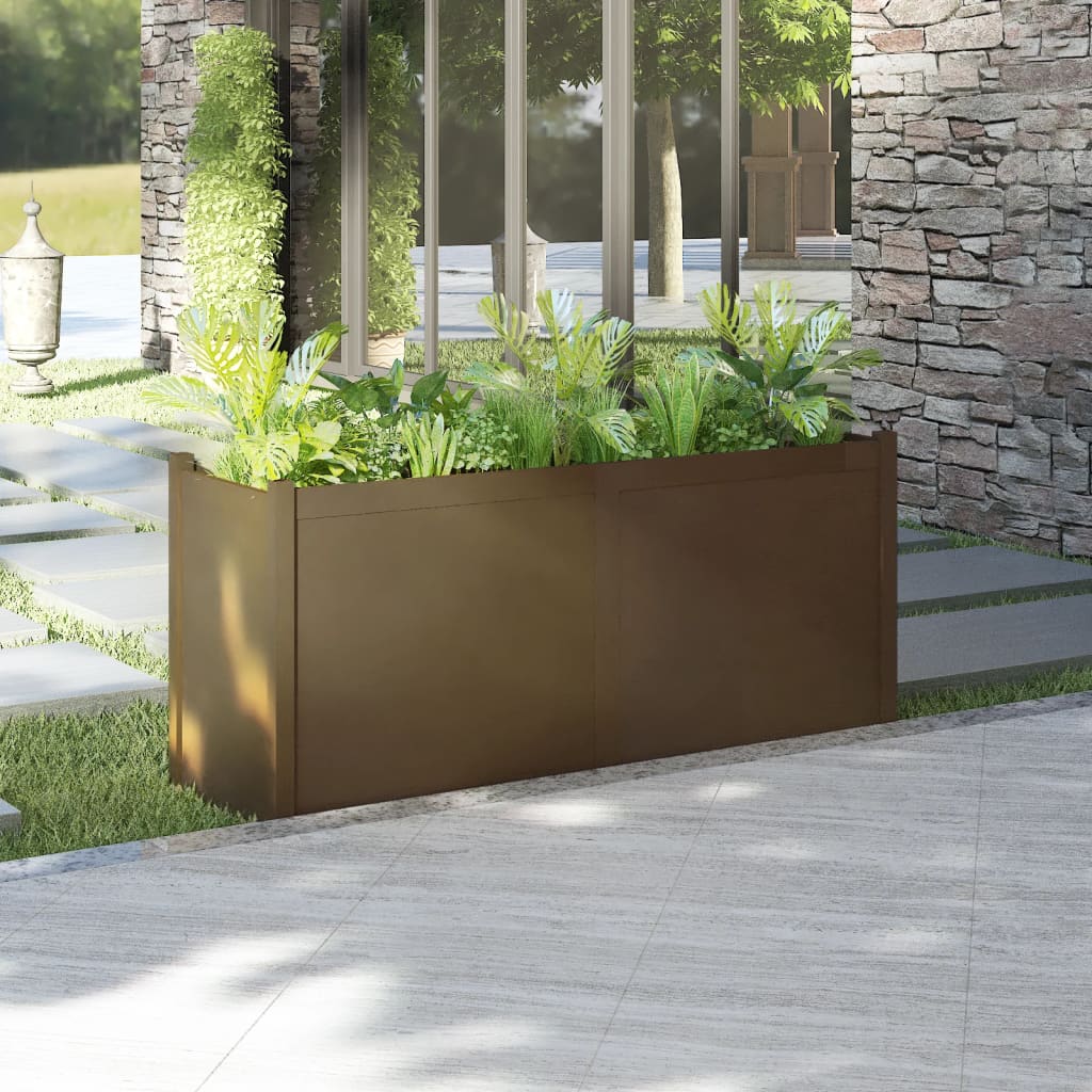 vidaXL Garden Planter Honey Brown 59.1"x19.7"x27.6" Solid Wood Pine