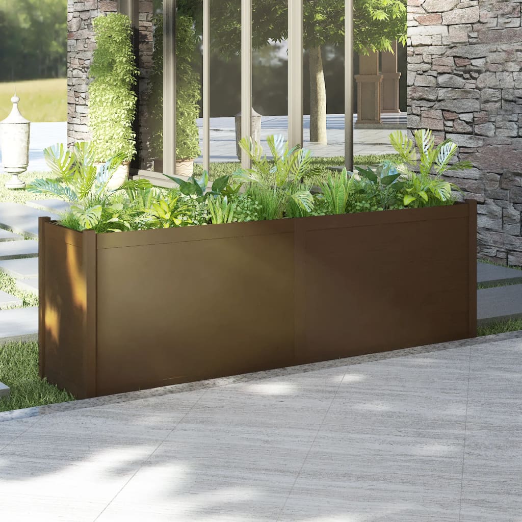 vidaXL Garden Planter Honey Brown 78.7"x19.7"x27.6" Solid Wood Pine