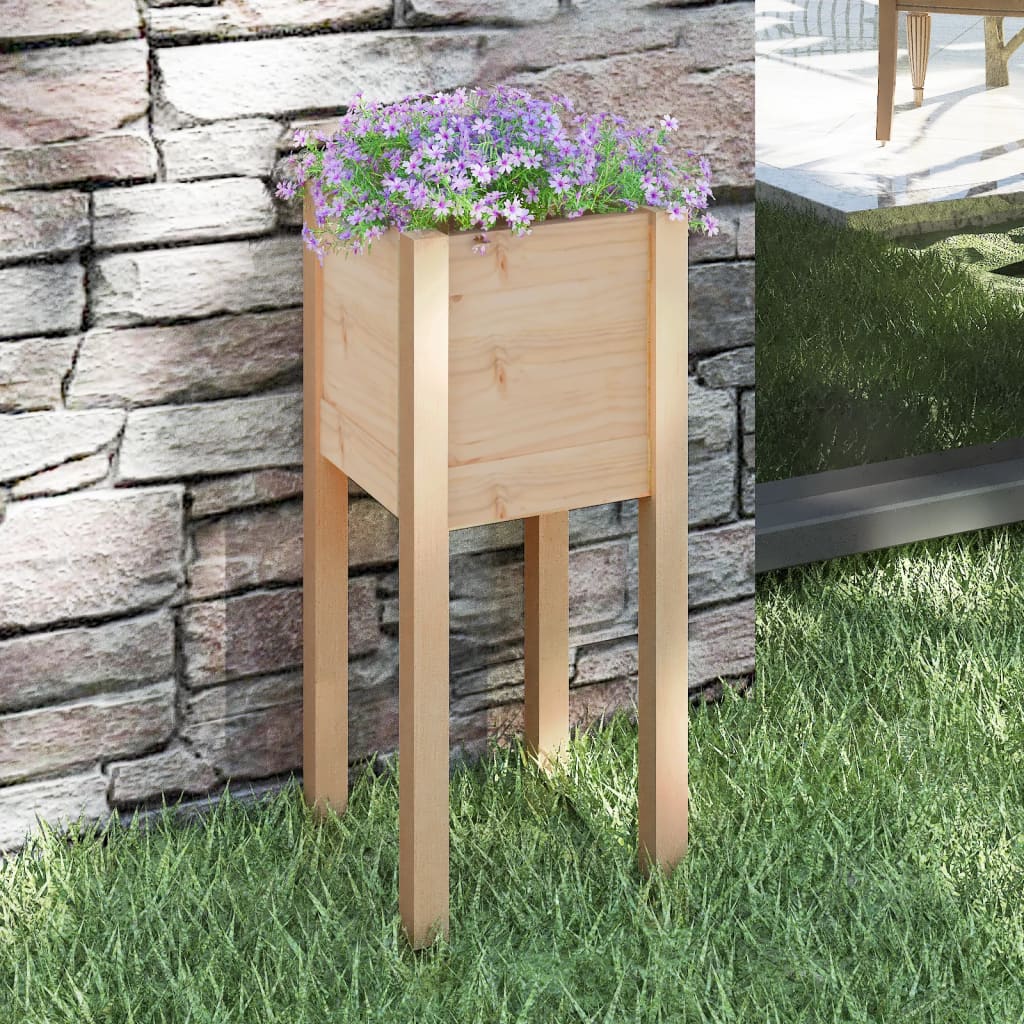 vidaXL Garden Planter 12.2"x12.2"x27.6" Solid Wood Pine