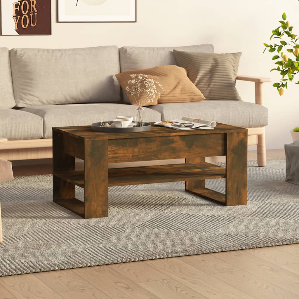 vidaXL Coffee Table Smoked Oak 40.2"x21.7"x17.7" Engineered Wood