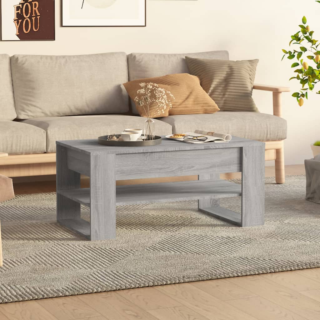 vidaXL Coffee Table Gray Sonoma 40.2"x21.7"x17.7" Engineered Wood