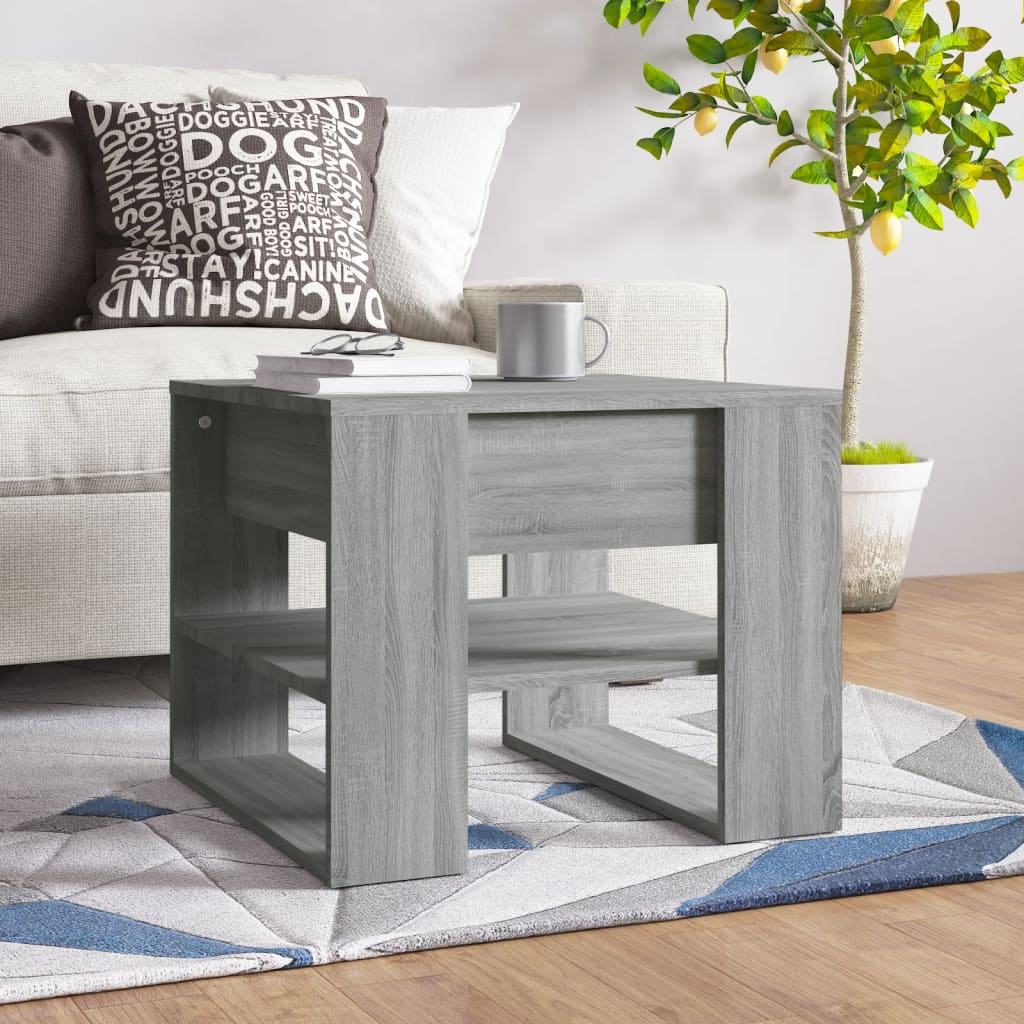 vidaXL Coffee Table Gray Sonoma 21.9"x21.7"x17.7" Engineered Wood