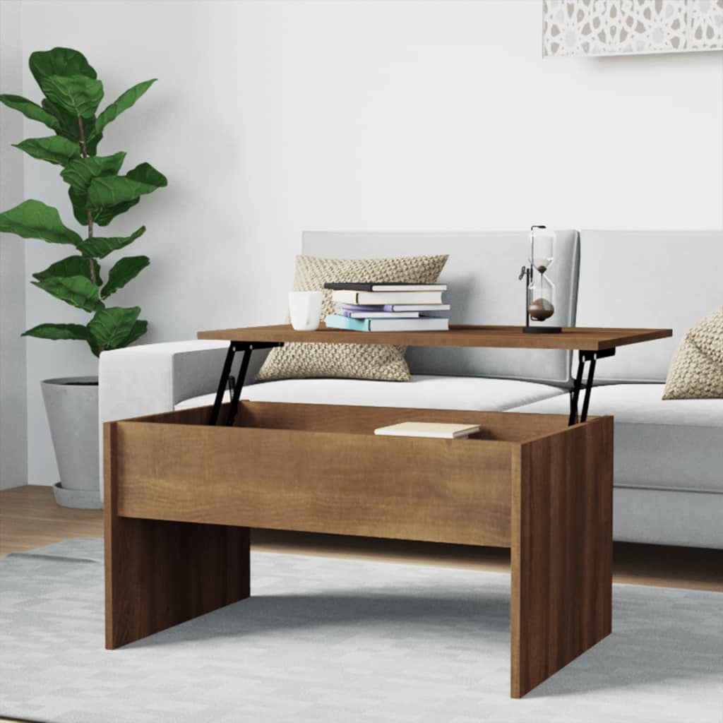 vidaXL Coffee Table Brown Oak 31.5"x19.9"x16.3" Engineered Wood