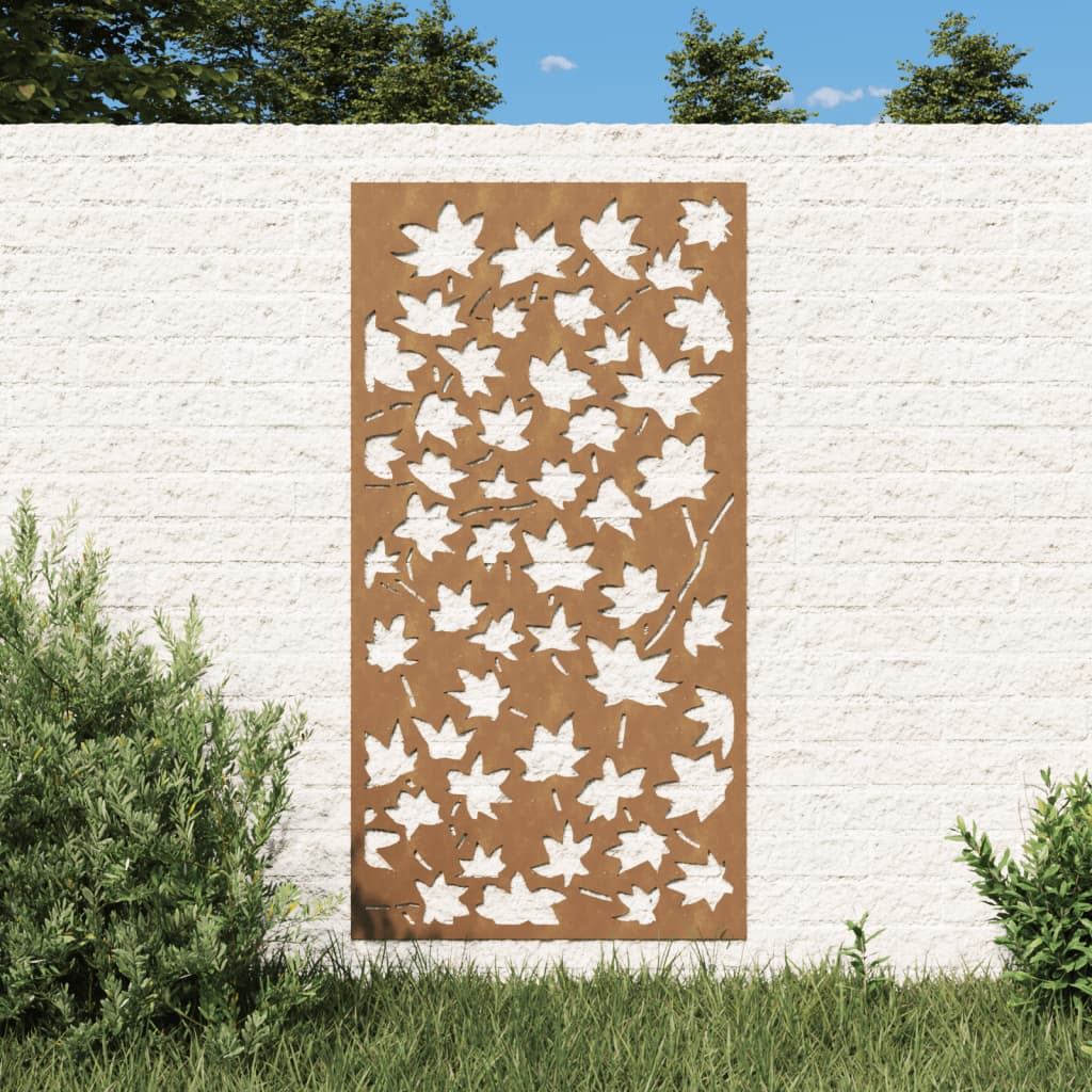 vidaXL Patio Wall Decoration 41.3"x21.7" Corten Steel Maple Leaf Design
