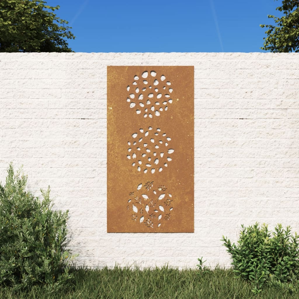 vidaXL Patio Wall Decoration 41.3"x21.7" Corten Steel Leaf Design