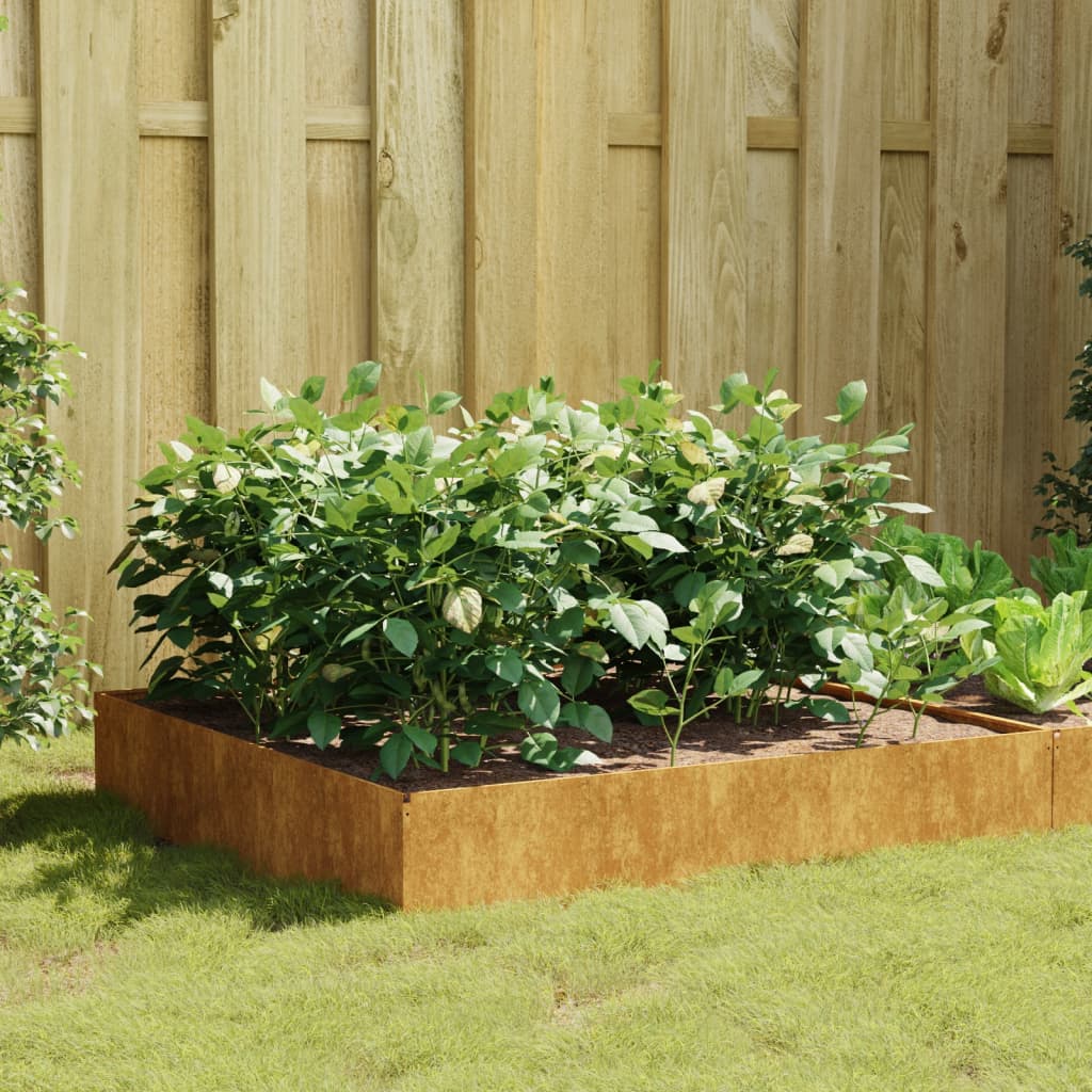 vidaXL Garden Raised Bed 39.4"x39.4"x13.2" Corten Steel