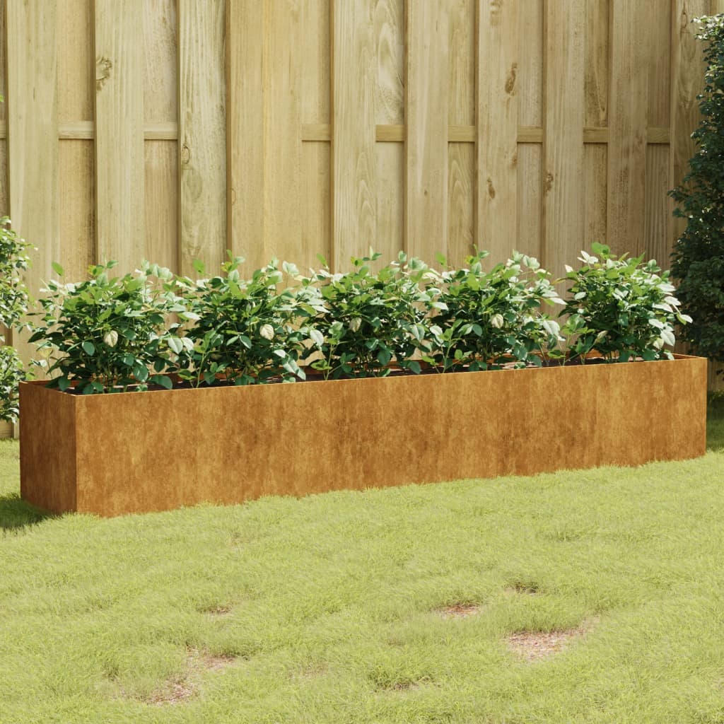 vidaXL Garden Raised Bed 78.7"x15.7"x15.7" Corten Steel