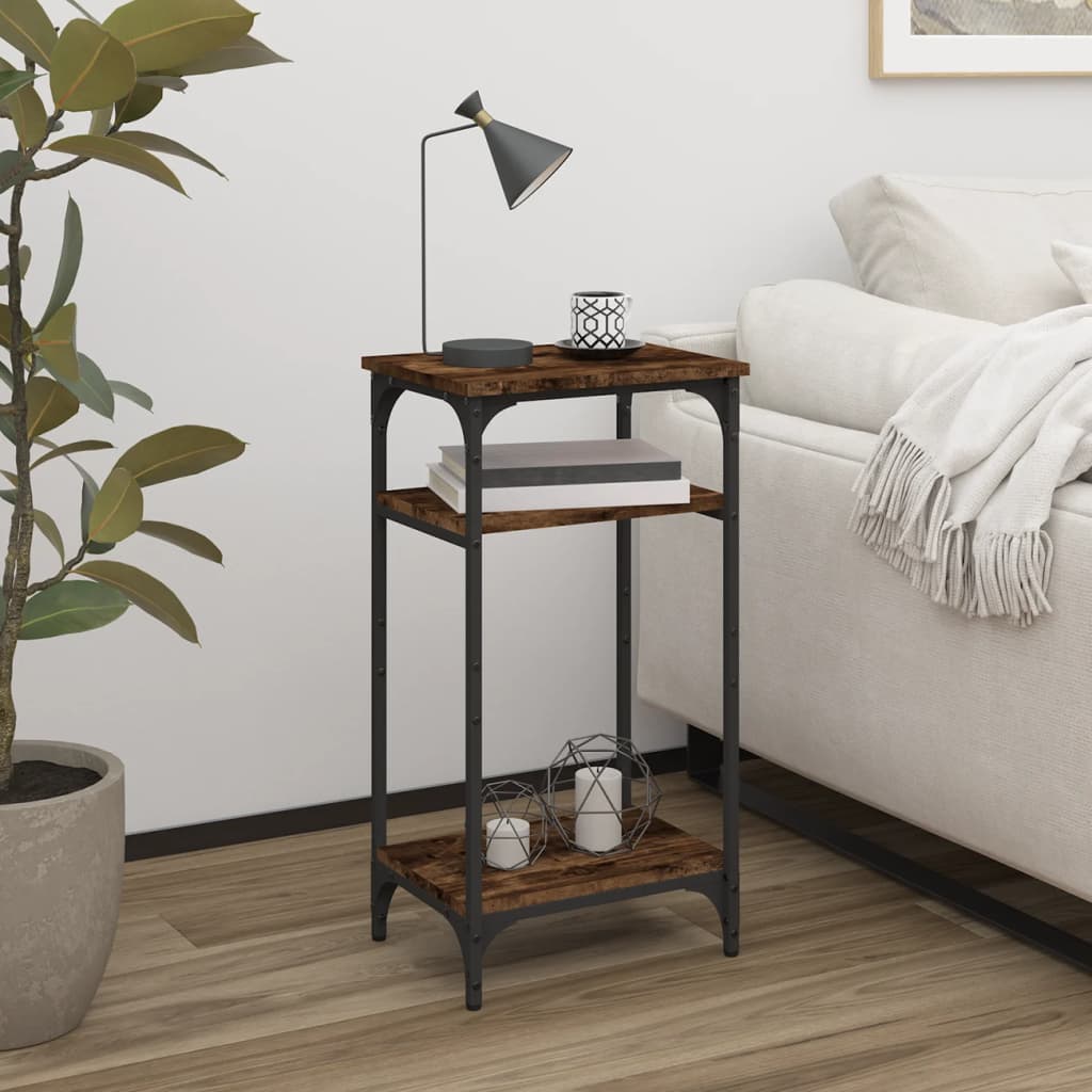 vidaXL Side Table Smoked Oak 15.7"x11.8"x29.5" Engineered Wood