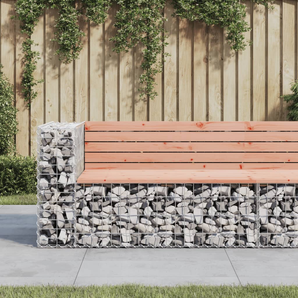 vidaXL Patio Bench Gabion Design 48"x28"x25.8" Solid Wood Douglas