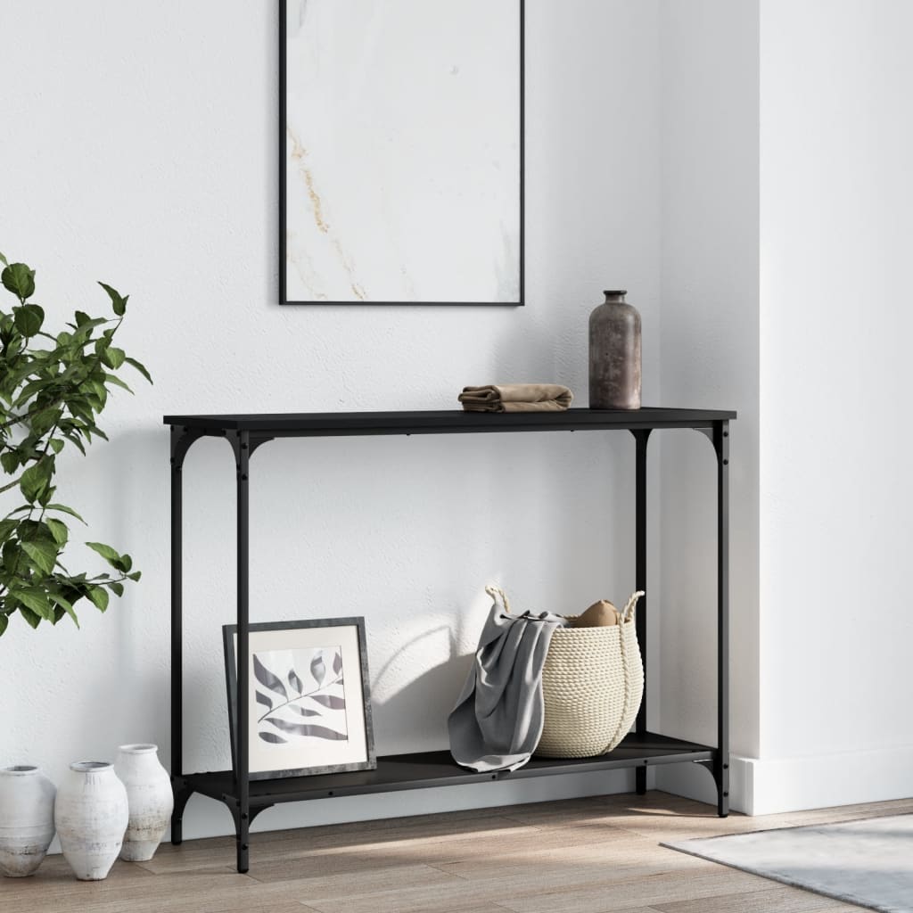 vidaXL Console Table Black 39.8"x12"x29.5" Engineered Wood