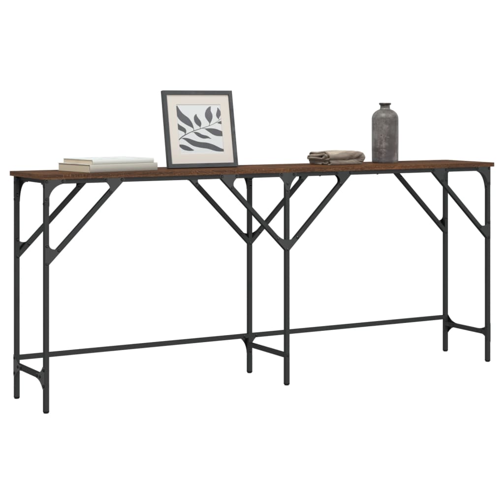 vidaXL Console Table Brown Oak 70.9"x11.4"x29.5" Engineered Wood