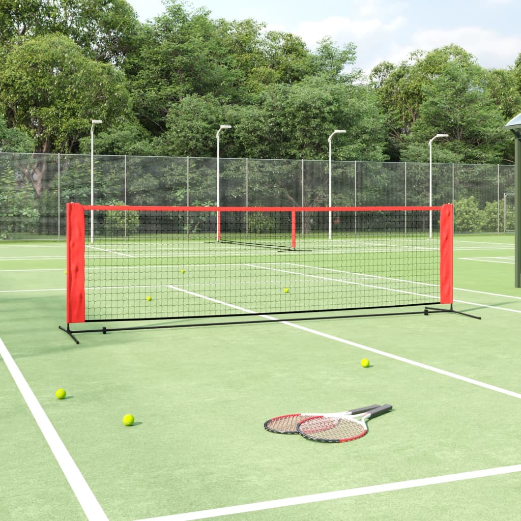 vidaXL Tennis Net Black and Red 118.1"x39.4"x34.3" Polyester