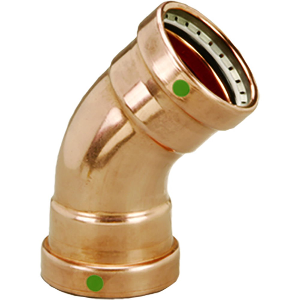 Viega ProPress XL 2-1/2" - 45° Copper Elbow - Double Press Connection - Smart Connect Technology